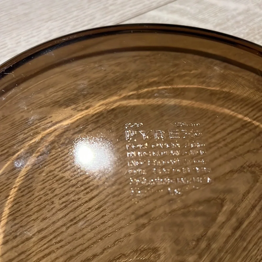 Pyrex Amber 10” Brown Clear Glass 209 Pie Plate Dish